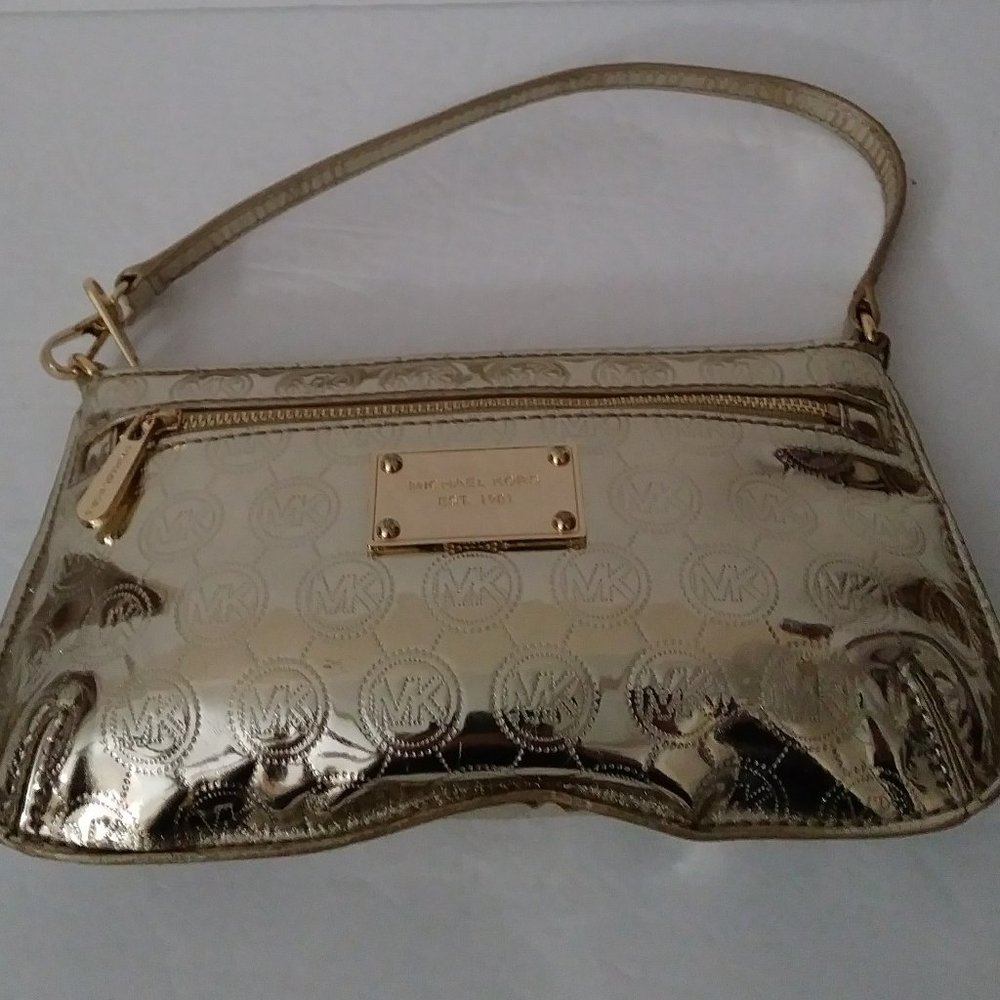 Michael Kors Gold Shiny Wristlet